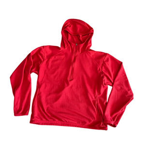 Nike Women's Red Vintage 1/4 Zip Long Sleeve DRI-FIT Pullover Activewear Hoodie